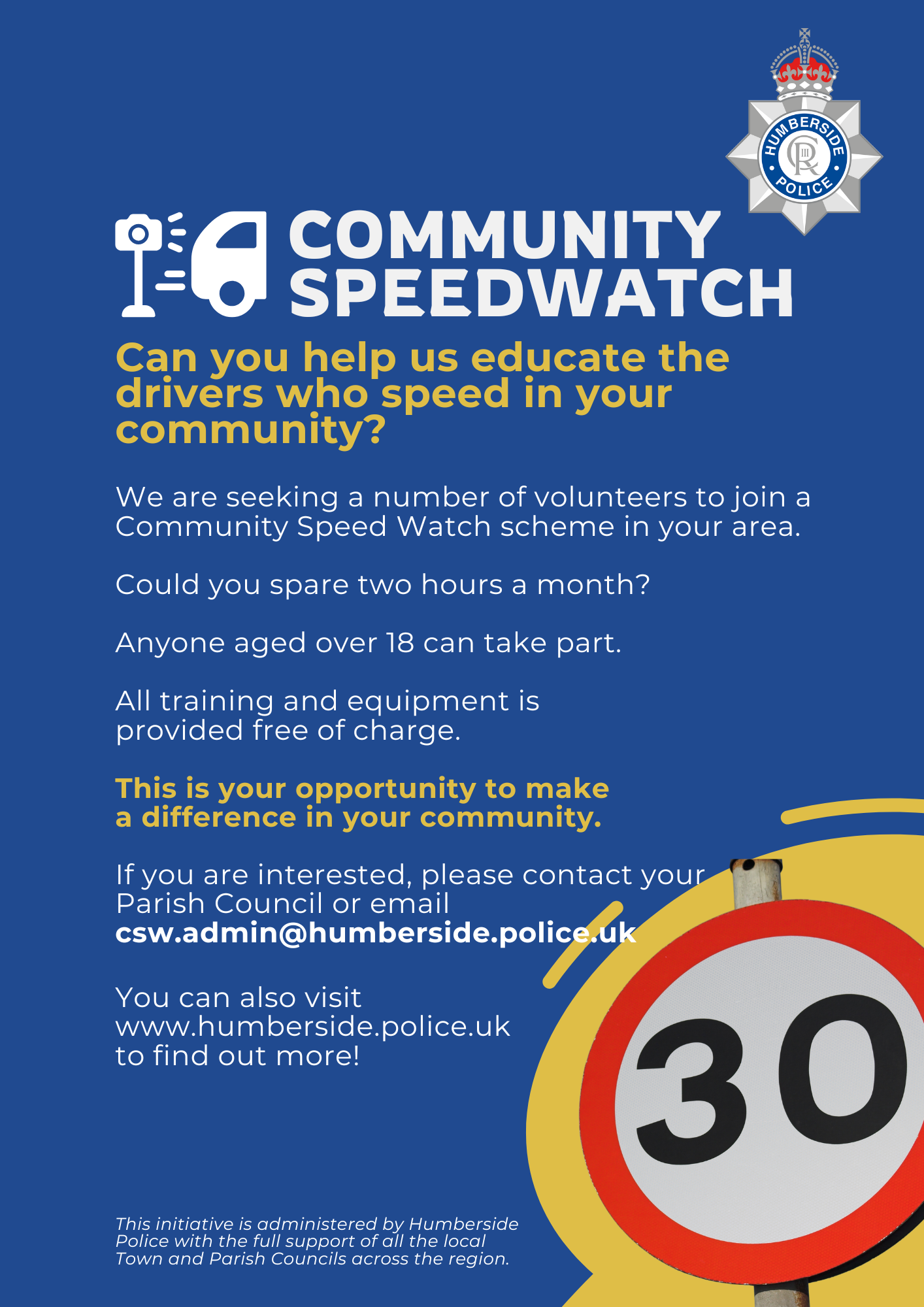 Community Speedwatch Poster 